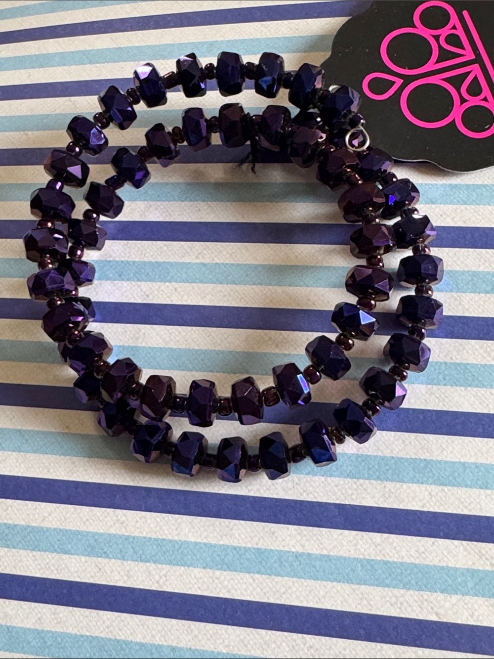 paparazzi Deep Purple Faceted Coil Bracelet